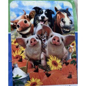 Farm Animal House Flag Pig Cow Horse Pumpkin Sunflower Rustic Cottage Fall Decor
